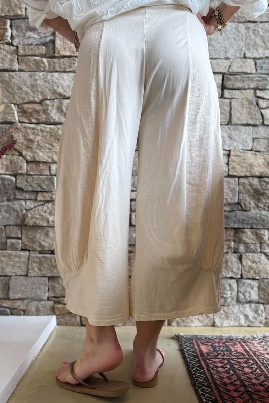 Jo Jo Quirky Hopsack Crop Pant Panna Cotta